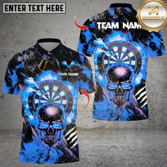 Maxcorners Darts Skull Fire Flame Multicolor Customized Name, Team Name 3D Shirts