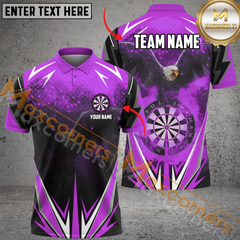 Maxcorners Darts Eagle Flame Mutilcolor Options Personalized Name, Team Name 3D Polo Shirt