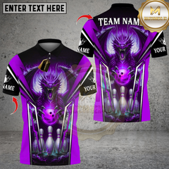 Maxcorners Bowling Dragon Multicolor Customized Name, Team Name 3D Shirts