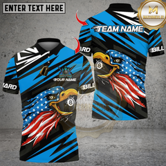 Maxcorners Billiards American Eagle 8 Ball Multicolor Customized Name, Team Name 3D Shirt
