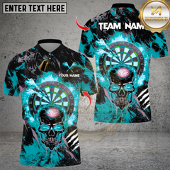 Maxcorners Darts Skull Fire Flame Multicolor Customized Name, Team Name 3D Shirts