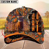 Maxcorners Premium Unique Version Of USa Flag Deer Hunting Multicolor Option Personalized Name 3D Cap