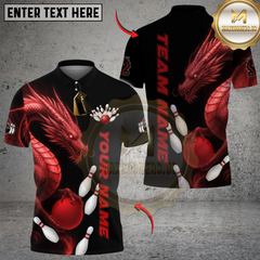 Maxcorners Dragon Bowling Design Multioptions Personalized Name, Team Name Unisex 3D Shirts
