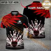 Maxcorners Cool Wings Pattern Bowling Jersey Multicolor Option Customized Name, Team Name 3D Polo Shirt