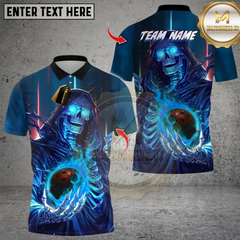 Maxcorners Bowling Grim Reaper Multioptions Personalized Name, Team Name Unisex 3D Shirts