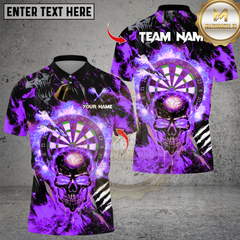 Maxcorners Darts Skull Fire Flame Multicolor Customized Name, Team Name 3D Shirts