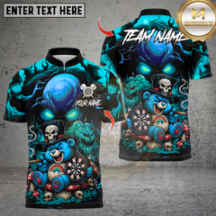 Maxcorners Smoking Halloween Bear With Dartboard Multicolor Customized Name, Team Name 3D Shirts