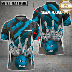 Maxcorners Bowling Furious Strike Multicolor Customized Name, Team Name 3D Shirts