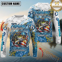Maxcorners Bass Fishing Beer & Fishing Flag Quote “Fishing solves most of my problems, drinking solves the rest” Dynamic Strike Sport Jersey Personalized Name, Team Name Long Sleeve Shirt