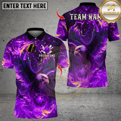 Maxcorners Bowling Flame Eagle Design Multicolor Customized Name, Team Name 3D Shirts