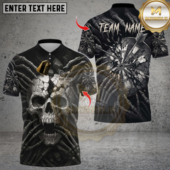 Maxcorners Darts Skull Bones Dark Stone Personalized Name 3D Unisex Shirt