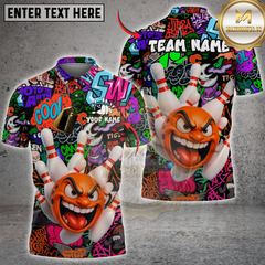 Maxcorners Bowling Graffiti Madness Multicolor Customized Name, Team Name 3D Shirts