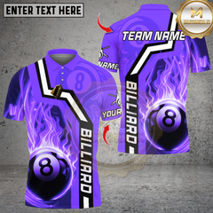 Maxcorners Billiards Flaming 8 Ball Design Multicolor Customized Name, Team Name 3D Shirt