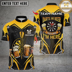 Maxcorners Darts Funny Beer Team Design Personalized Name 3D Unisex Shirt