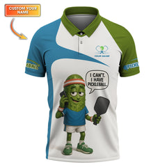 Maxcorners I Can’t I Have Pickleball Shirts, Custom Name Funny Pickleball Polos, Pickleball Shirt Gift for Men, LM0509