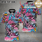 Maxcorners Bowling Screaming Funny Graffiti Multicolor Options Personalized Name, Team Name 3D Shirt