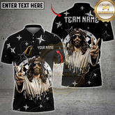 Maxcorners Darts Jesus Peace Sign Starry Night Multicolor Customized Name, Team Name 3D Shirts
