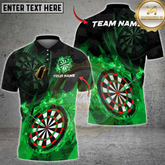 Maxcorners Darts Flame Dartboard Champion Multicolor Customized Name, Team Name 3D Shirts