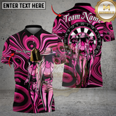 Maxcorners Darts Triple Girl Customized Name, Team Name 3D Shirt (4 Colors)