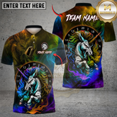 Maxcorners Darts Unicorn Magic Smoke DartBoard Design Personalized Name, Team Name Shirt (6 Colors)
