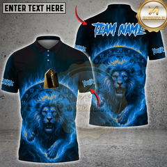 Maxcorners Darts Fire Lion Multicolor Customized Name, Team Name 3D Shirts