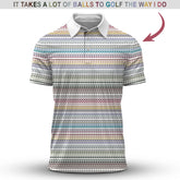 Maxcorners Funny Golf Polos, 'It Takes A Lot Of Balls To Golf The Way I Do' Golf Shirt, Pattern Crazy Golf Shirts For Men's