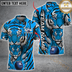 Maxcorners Bowling Tiger Strike Multicolor Customized Name, Team Name 3D Shirts