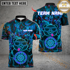Maxcorners Darts Neon Bear Multioptions Personalized Name, Team Name Unisex 3D Shirts