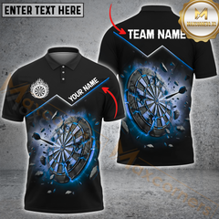 Maxcorners Darts Target Triumph Multicolor Option Customized Name, Team Name 3D Polo Shirt