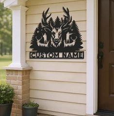 Maxcorners Personalized Deer Hunting Metal Sign WITH LED/WITHOUT LED – Rustic Cabin Wall Decor, Gift for Hunters LM0110
