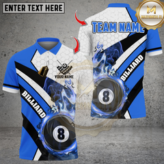 Maxcorners Billiards Fire 8 Ball Multicolor Customized Name, Team Name 3D Shirt