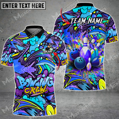 Maxcorners Bowling Jerseys With Graffiti Design Multicolor Options Personalized Name, Team Name 3D Shirt