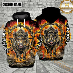 Maxcorners Fiery Hog Hunting Custom Name All Over Print Shirt
Best Gift For Hunter