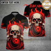 Maxcorners Bowling Flame Skull Team Multicolor Customized Name, Team Name 3D Shirts