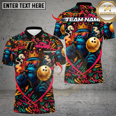 Maxcorners Bowling King Gorilla Multioptions Personalized Name, Team Name Unisex 3D Shirts