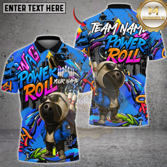 Maxcorners Bowling Graffiti Ball Character Power Roll Multicolor Customized Name, Team Name 3D Shirts