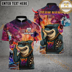 Maxcorners Fierce Shark Dartboard Multicolor Customized Name, Team Name 3D Shirts