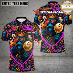 Maxcorners Bowling King Gorilla Multioptions Personalized Name, Team Name Unisex 3D Shirts