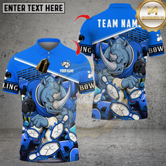 Maxcorners Bowling Rhino Power Multicolor Customized Name, Team Name 3D Shirts
