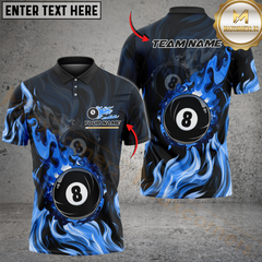 Maxcorners Billiards 8 Ball Double Fire Multicolor Customized Name, Team Name 3D Shirt