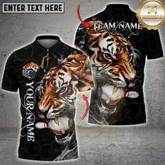 Maxcorners Bowling Tiger Strike Multicolor Customized Name, Team Name 3D Shirts