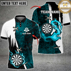 Maxcorners Darts Dartboard Resurrection Fire Mutilcolor Options Personalized Name, Team Name 3D Polo Shirt