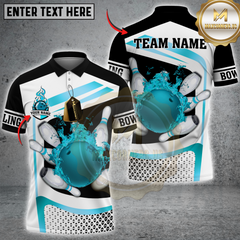 Maxcorners Bowling Golden Flaming Strike Multicolor Customized Name, Team Name 3D Shirts