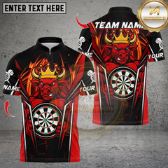 Maxcorners Fire Bull Darts Design Multicolor Customized Name, Team Name 3D Shirts