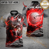 Maxcorners Wolf Golf Energy Polo Shirt Shirt, Customized Name & Team Name 3D Shirts (4 Colors)