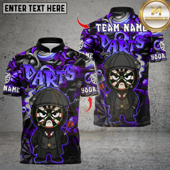 Maxcorners Personalized Name Dart Polo Shirt, Darts Graffiti By The Order Of Peaky B Design ,Custom Team Shirt for Men, Gift for Darts Players