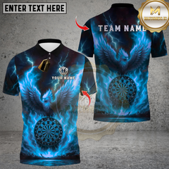 Maxcorners Darts Fire Flame Phoenix With Dartboard Multicolor Customized Name, Team Name 3D Shirts