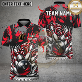 Maxcorners Bowling Strike Vintage Multicolor Customized Name, Team Name 3D Shirts