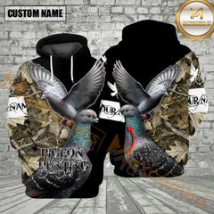 Maxcorners Custom Name Pigeon Hunting Awesome All Over Print Shirt Best Gift For Hunter