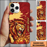 Maxcorners Bowling Red Yellow Lion Ball Pins Personalized Name Phone Case